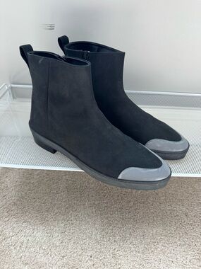 Fear of God Black Suede Ankle Boots with Gray Toe size 45